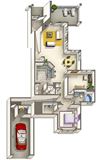 Dillon Renovated – 1 Bedroom 1 Bath Floor Plan Layout – 1123 Square Feet
